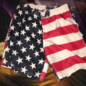 American Flag Swim Trunks
